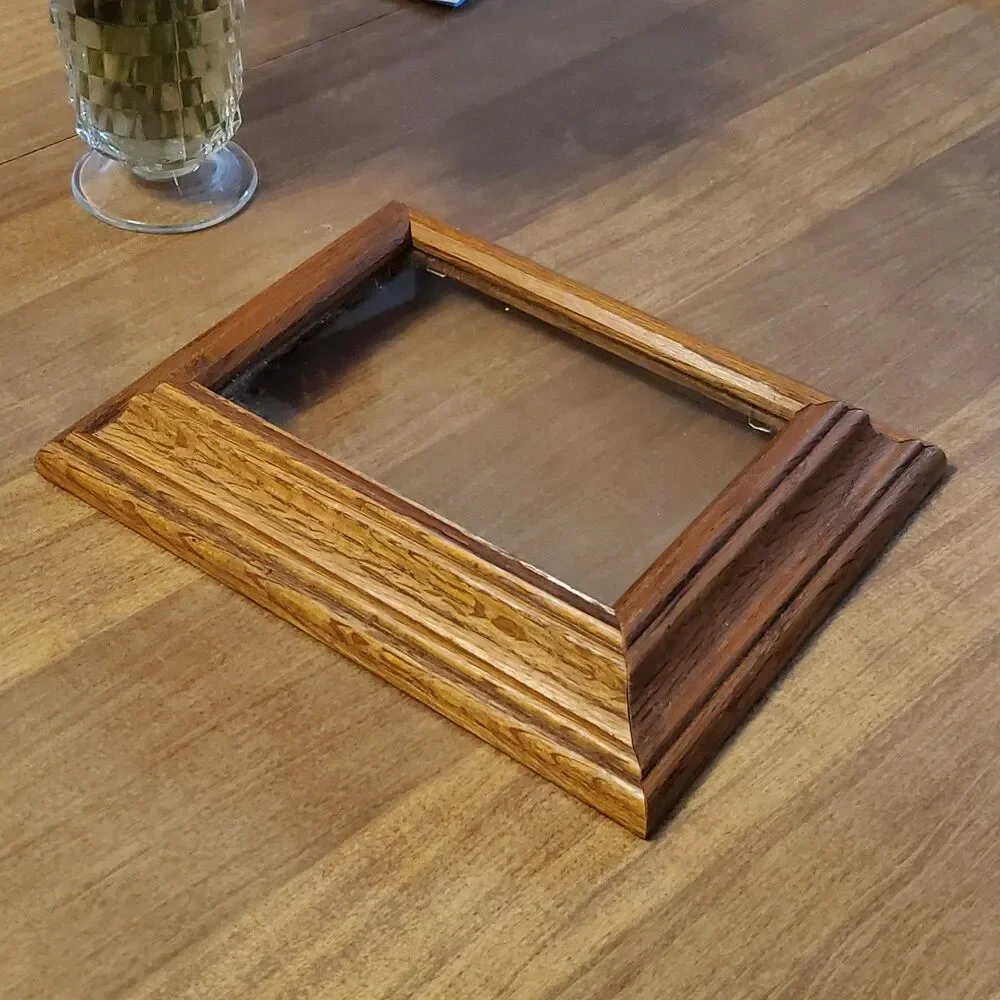 Wooden Frame With Mitered Corner Joints Multi-tiered Molded Edge